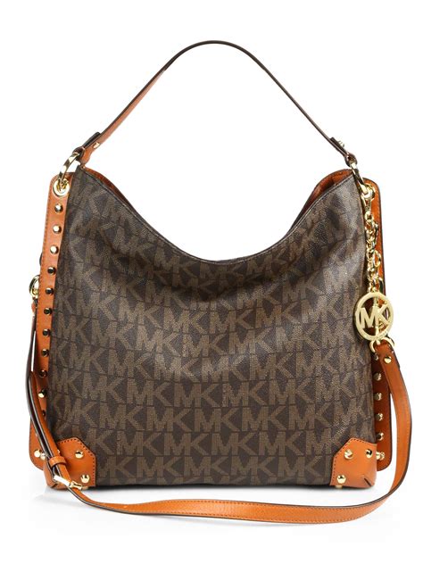 Michael Michael Kors Serena Signature Brown Large Shoulder Bag